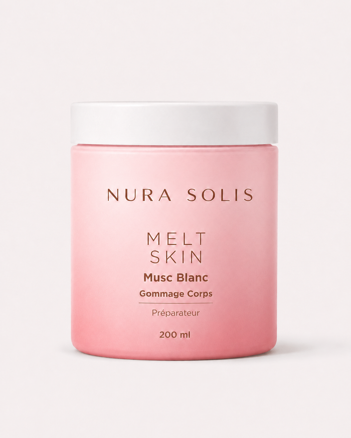 Gommage corps préparateur parfum musc blanc, Nura Solis